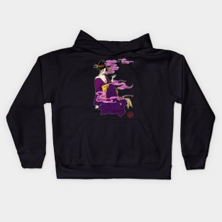 Bijinga - Smoking woman in kimono Kids Hoodie